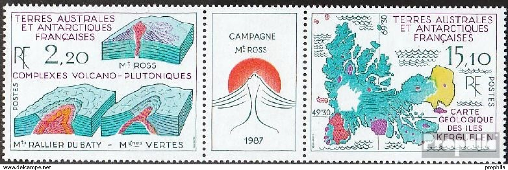 Französ. Gebiete Antarktis 242-243 Dreierstreifen (kompl.Ausg.) Postfrisch 1988 Mt.-Ross-Kampagne - Neufs