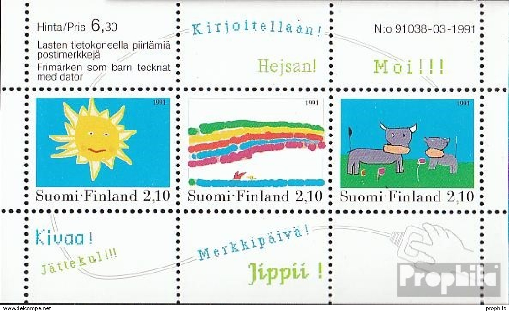 Finnland Block7 (kompl.Ausg.) Postfrisch 1991 Kinderzeichnungen - Blokken & Velletjes