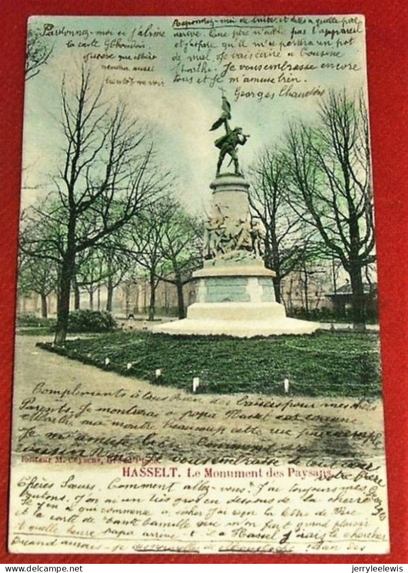 HASSELT  -  Gedenkenis Van De Boerenkrijg  -  Le Monument Des Paysans   -  1902  - - Hasselt