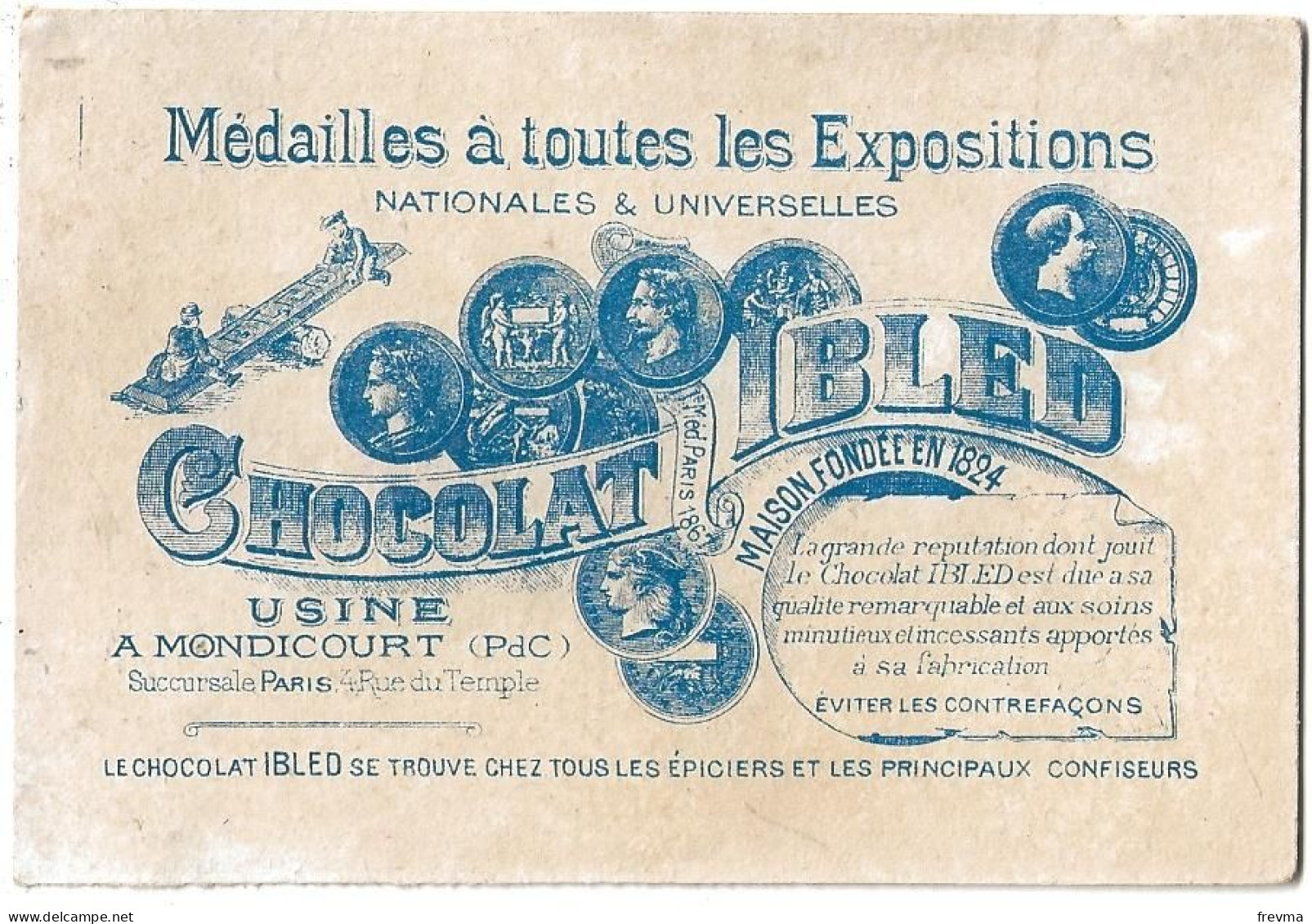 Chromos Publicitaire Chocolat Ibled Année 1900 Lenfant Et Le Maitre D'ecole - Ibled