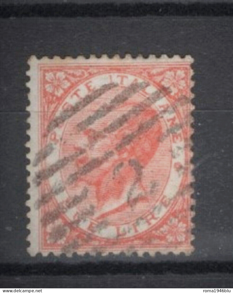 REGNO 1863 2 L. SCARLATTO US.TIRATURA LONDRA DE LA RUE SASS. L22 F. ENZO DIENA - Gebraucht