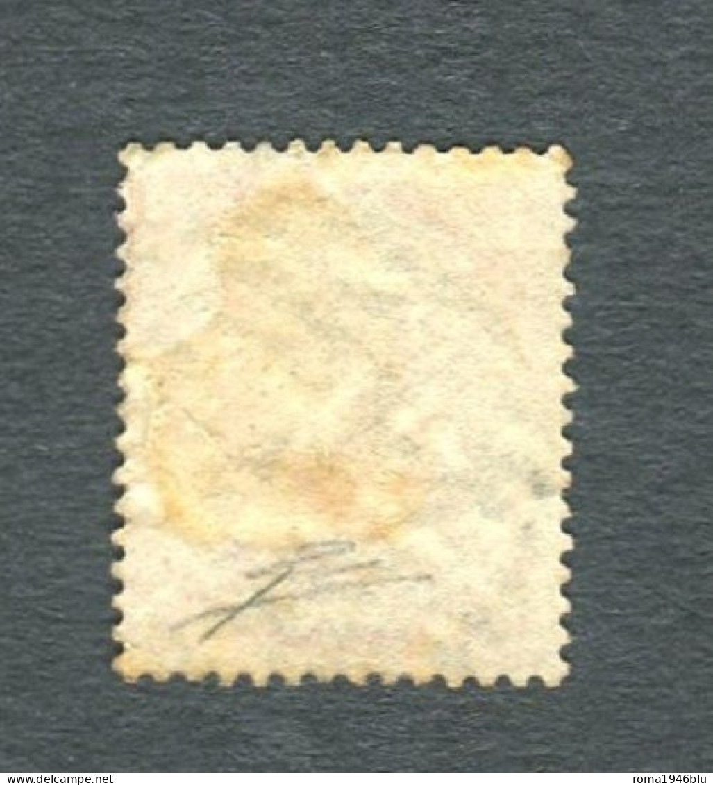 REGNO 1863 2 L. SCARLATTO US.TIRATURA LONDRA DE LA RUE SASS. L22 F. ENZO DIENA - Used