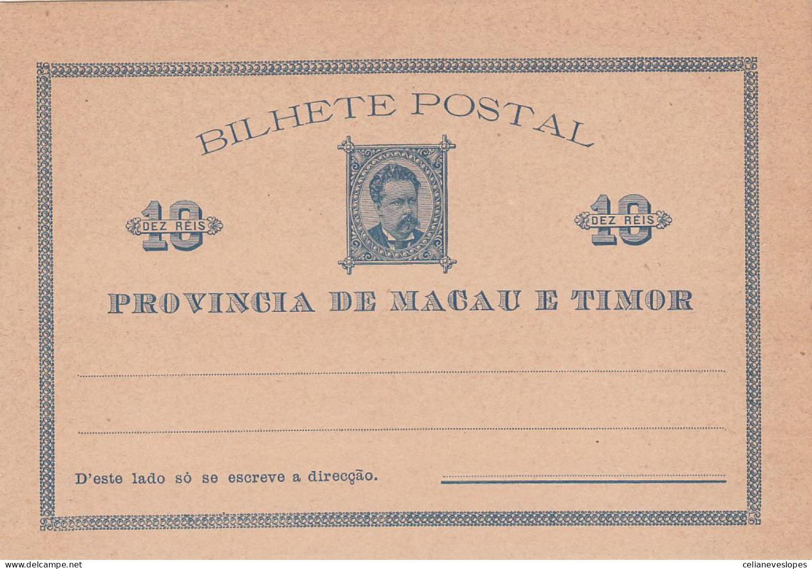 Portuguese, Macau, Postal De Macau De 1885 - Brieven En Documenten