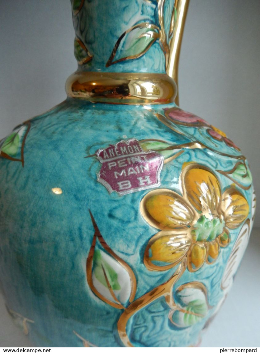 Faience Cruche Ou Pichet Anémon Belgium 101 - Vases