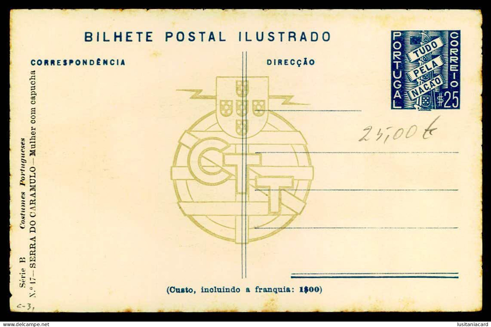 VISEU-SERRA DO CARAMULO-FILATELIA-Mulher Com ... (Ed.Costumes Portugueses Nº 17 Serie B)(Aberto Souza-1937)carte Postale - Viseu