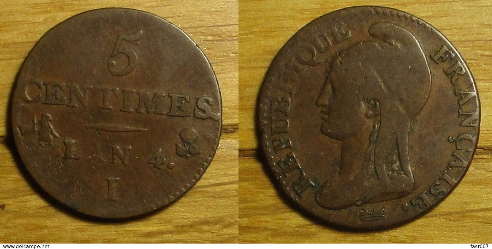 5 Centimes An 4 I - 1795-1799 French Directory