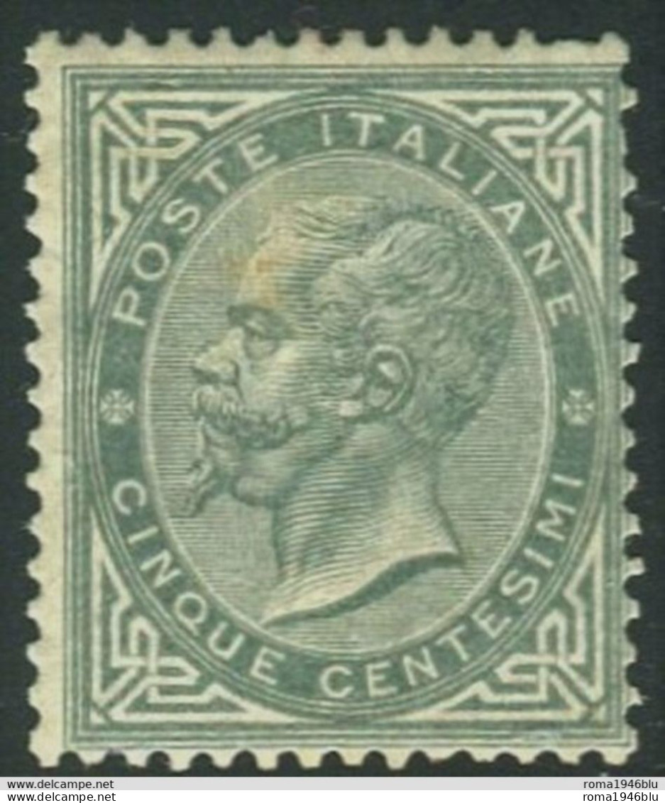 REGNO 1866 5 C. TIRATURA DI TORINO T16 * DISCRETA CENTRATURA LUSSO CERT. CAFFAZ - Mint/hinged