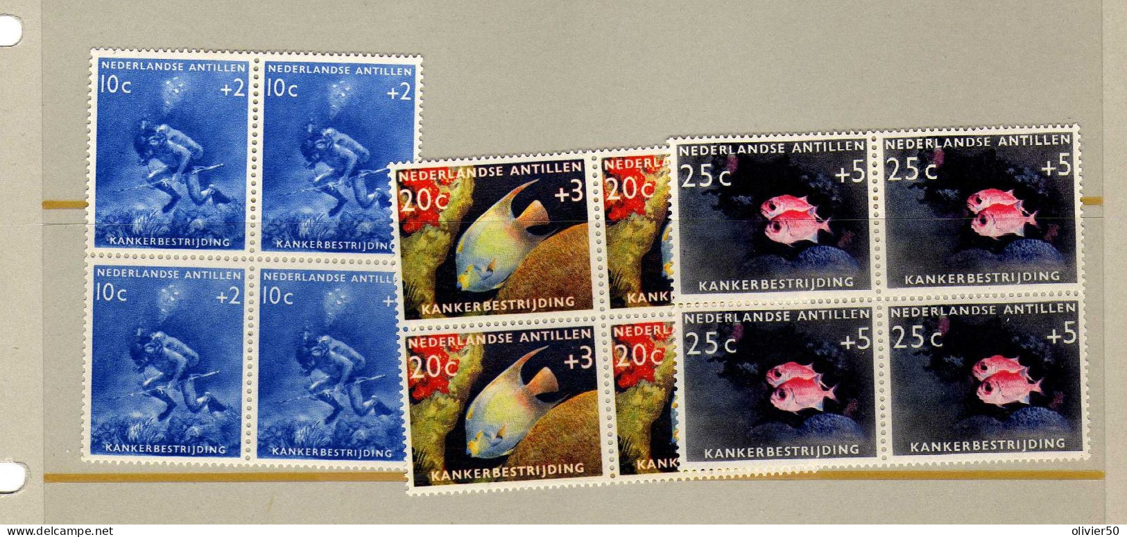 Antilles Neerlandaises  (1960) - Contre Le Cancer - Vie Marinne -  Neufs** - MNH - Curaçao, Nederlandse Antillen, Aruba