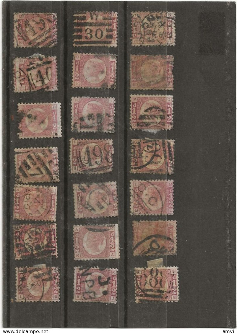 23-0850 VICTORIA 1/2 P ROUGE CARMINé X 21 - Used Stamps