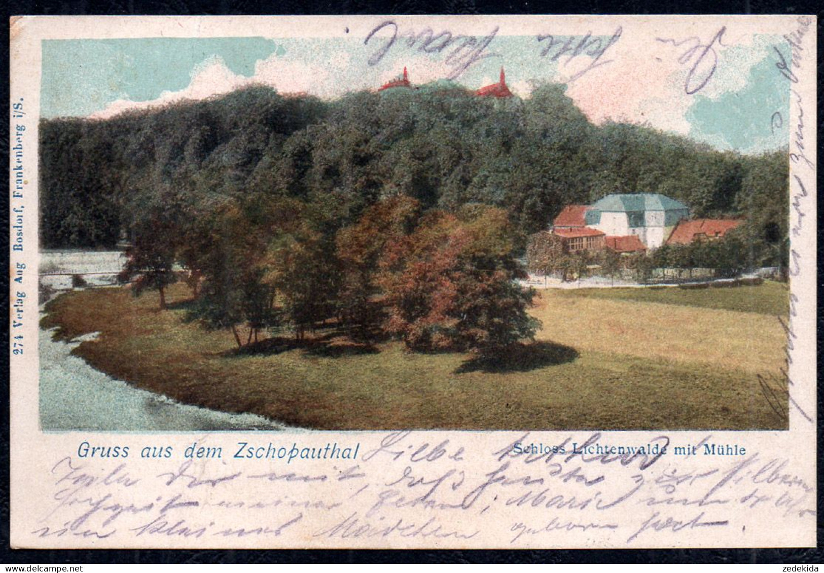 G4791 - Litho Lichtenwalde Bei Niederwiesa - Mühle Wassermühle - Verlag August Bosdorf - Niederwiesa