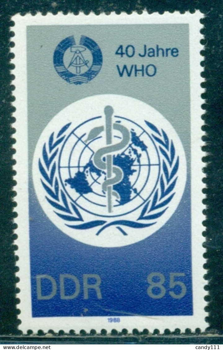 1988 WHO-World Health Organization-United Nations,DDR,3214,MNH - OMS