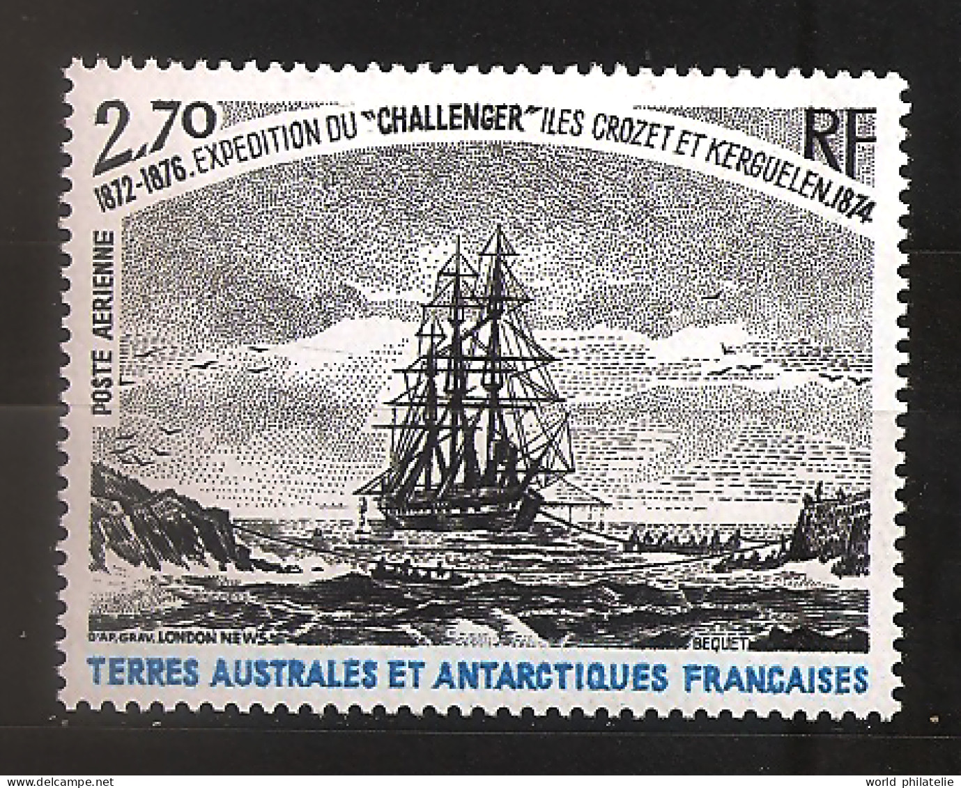 TAAF Terres Australes 1978 N° PA 53 ** Voilier, HMS Challenger, Crozet, Kerguelen, Canoë, Océanographie, Chimie, Thomson - Neufs