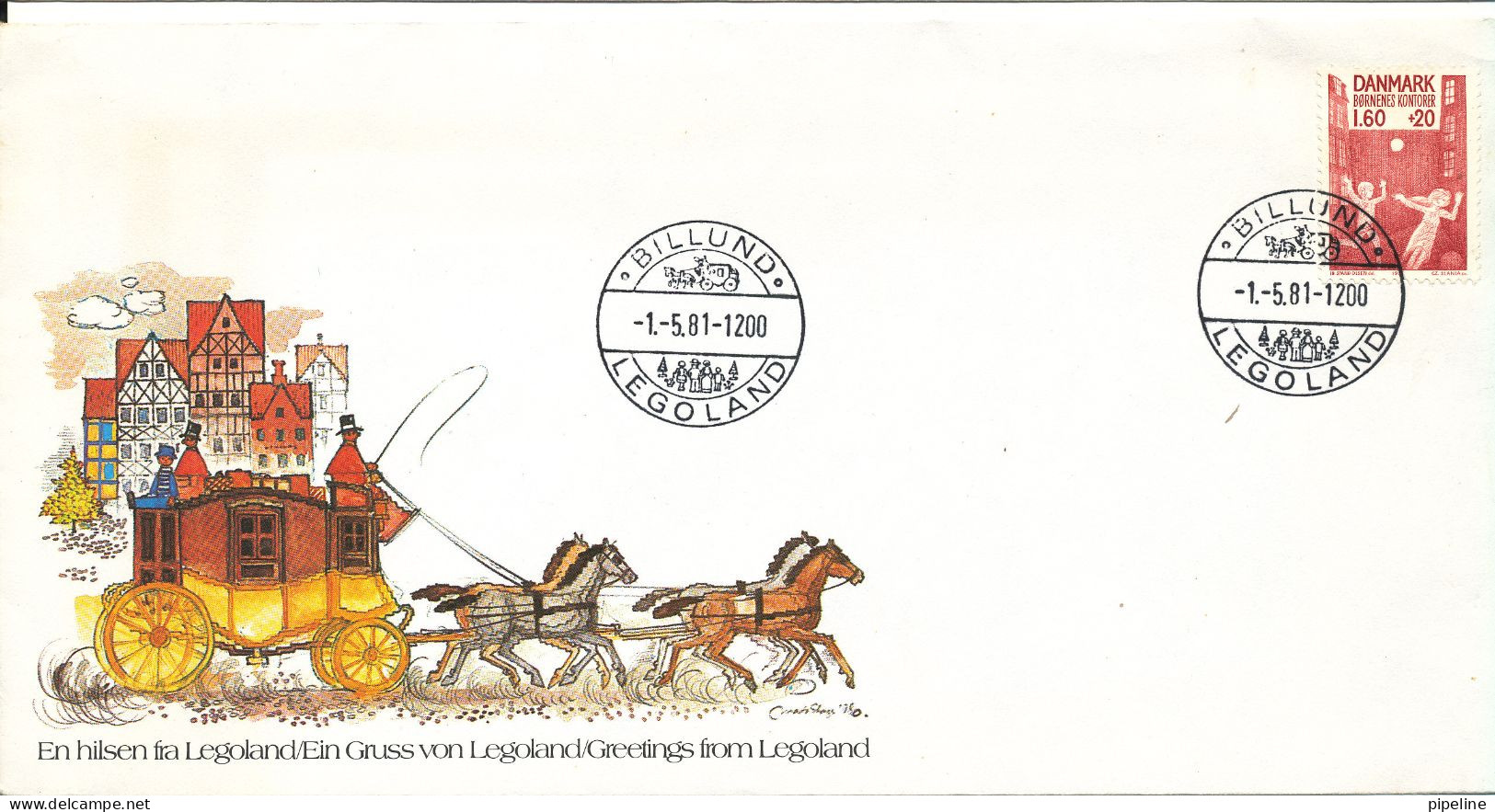 Denmark Cover Stamp Exhibition Legoland Billund 1-5-1981 With Cachet Single Franked - Lettres & Documents