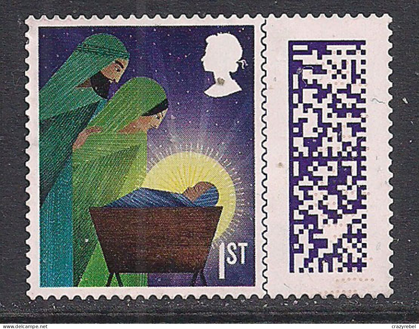 GB 2022 QE2 1st Christmas Barcode Holy Family Used SG 4733 ( B1185 ) - Oblitérés