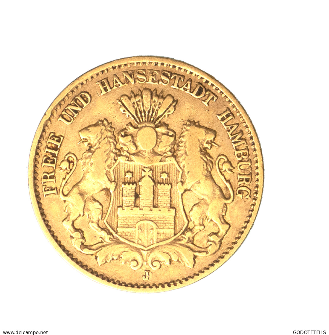 Allemagne-Ville Libre DHambourg 10 Mark 1875 Hambourg - 5, 10 & 20 Mark Gold