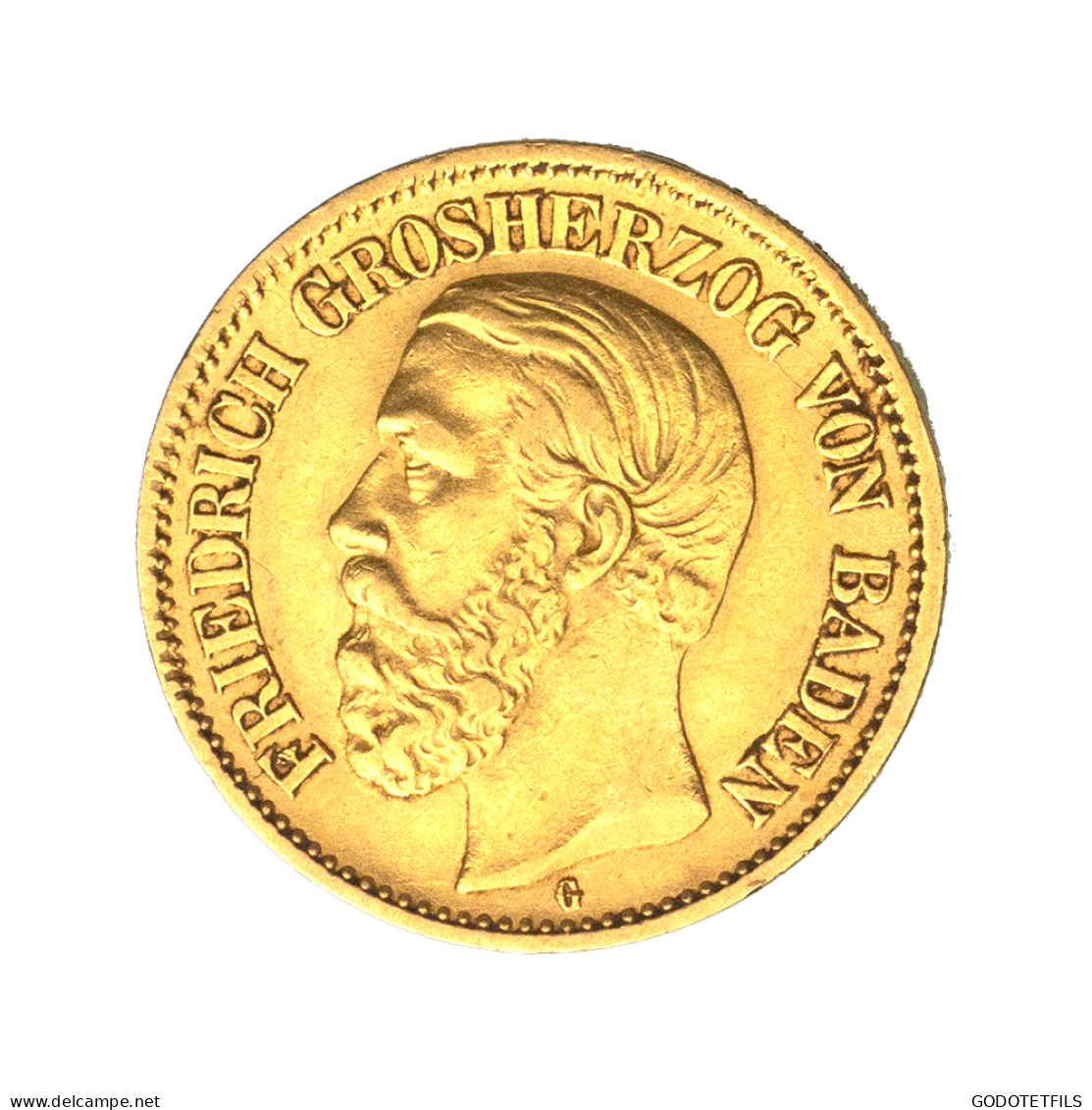 Allemagne-Duché De Bade 10 Marks - Frédérich Ier - 1897 Karlsruhe - 5, 10 & 20 Mark Gold