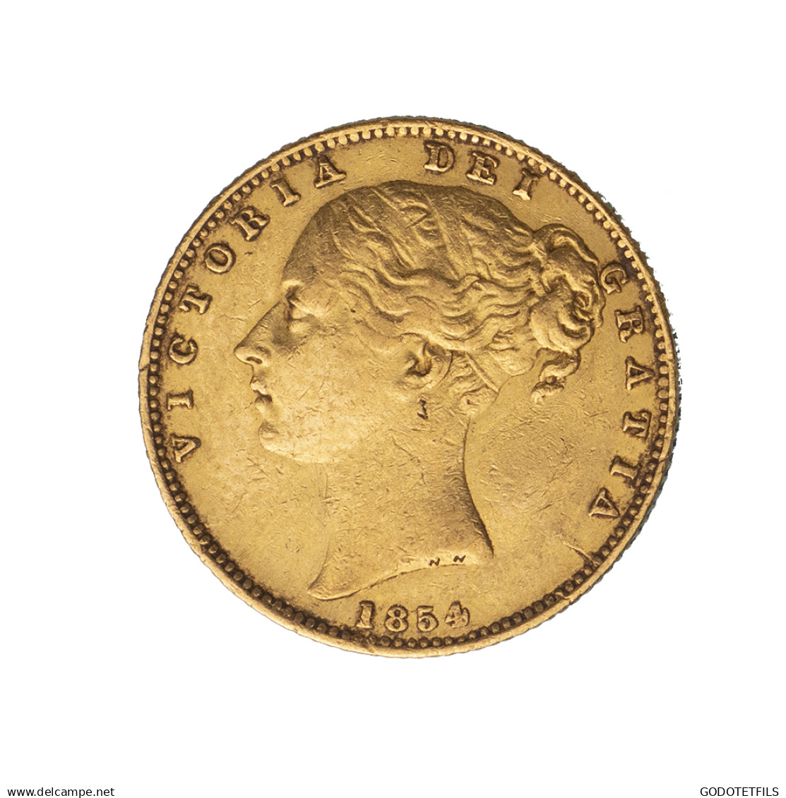 Royaume-Uni-Souverain Victoria 1854 Londres - 1 Sovereign