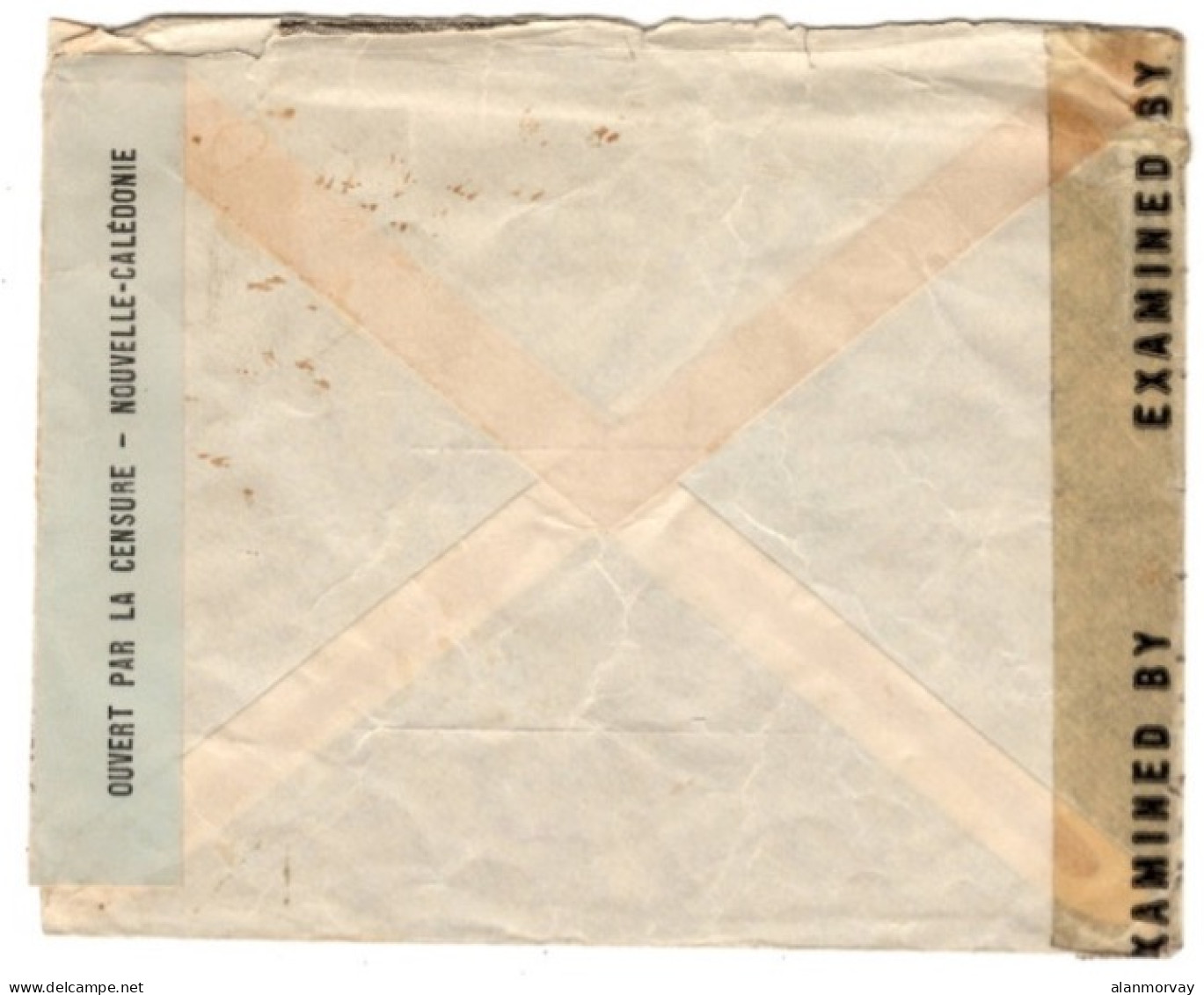 New Caledonia - April 7, 1945 Censor Cover To The USA - Briefe U. Dokumente