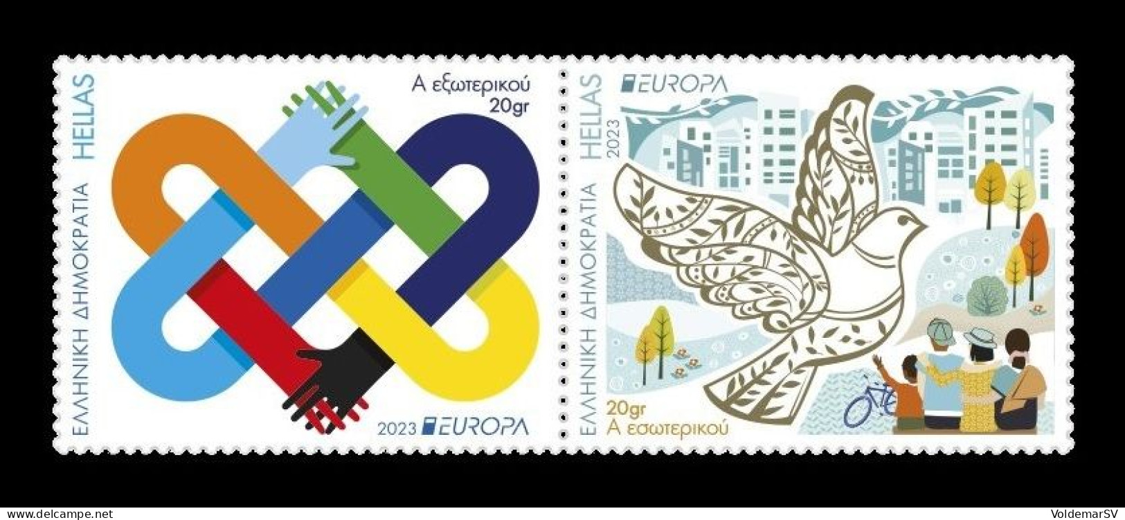 Greece 2023 Mih. 3187A/88A Europa. Peace - The Highest Value Of Humanity MNH ** - Nuovi