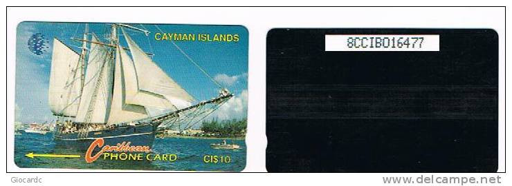 CAYMAN ISLANDS - GPT - 1994 NAVE: SAILING SHIP       CODE 8CCIB  - USATA°  (USED)  -  RIF. 1019 - Boats