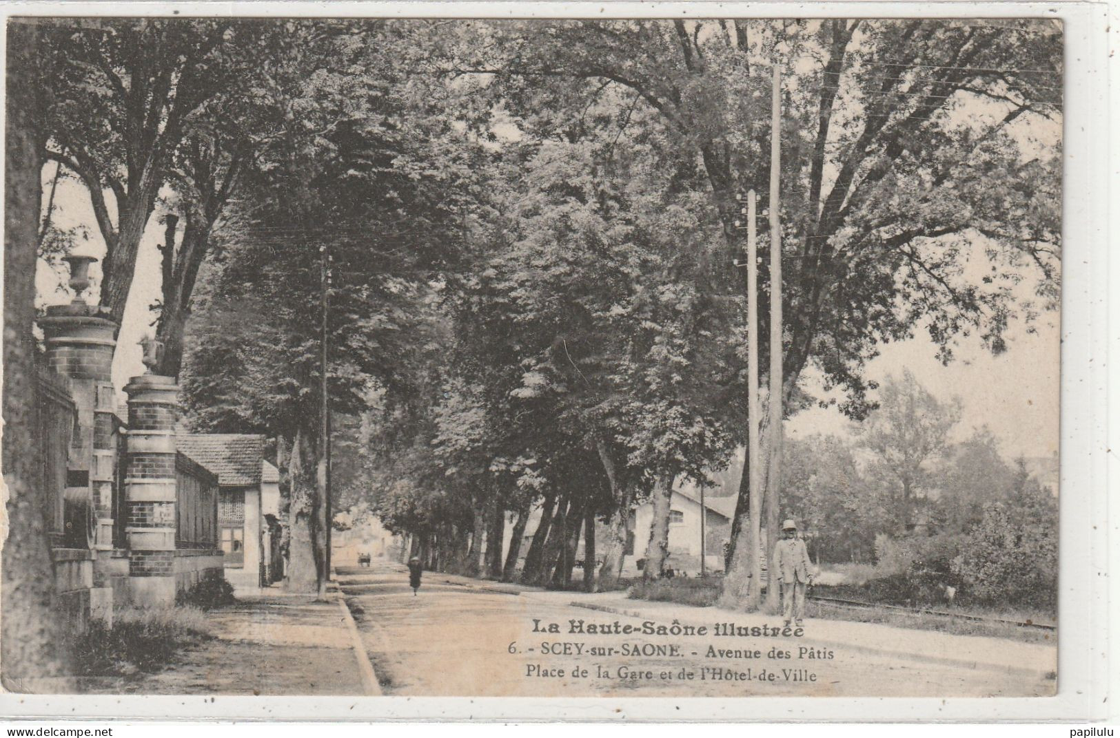 50 DEPT 70 : édit. Reuchet Ougier N° 6 : Scey Sur Saône Avenue Des Patis , Place De La Gare Et L'hôtel De Ville - Scey-sur-Saône-et-Saint-Albin