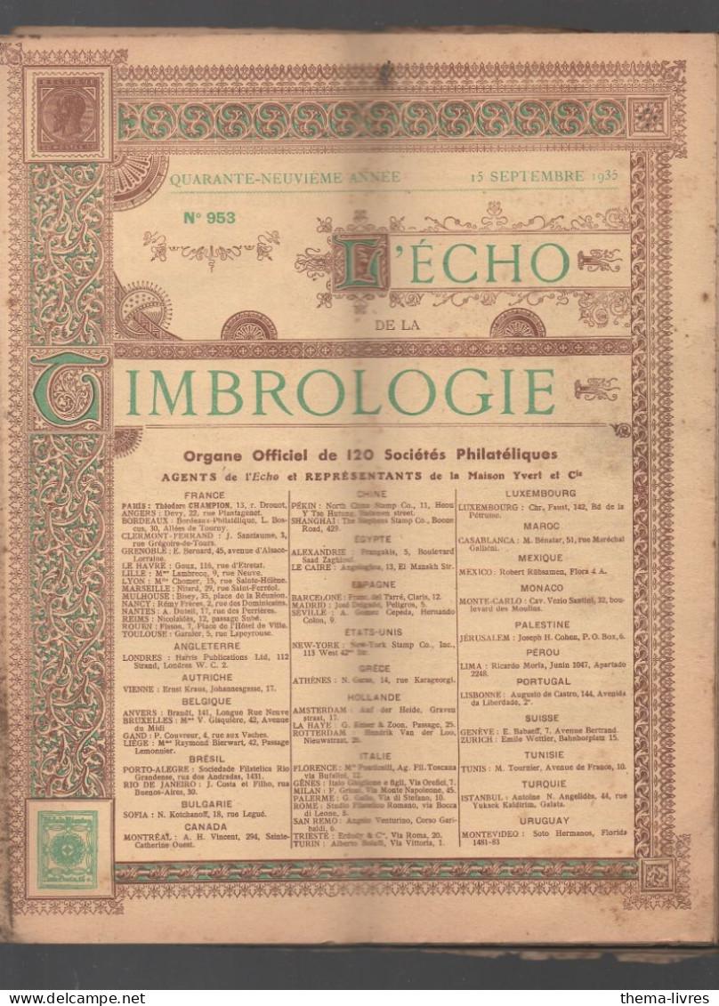 Revue L"ECHO DE LA TIMBROLOGIE Lot De 4 N°  De 1935 (voir Détails En Description)  (CAT6177) - Francés (hasta 1940)