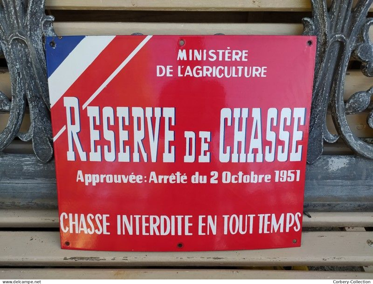 Ancienne Plaque Émaillée Réserve De Chasse Années 50 - Indications