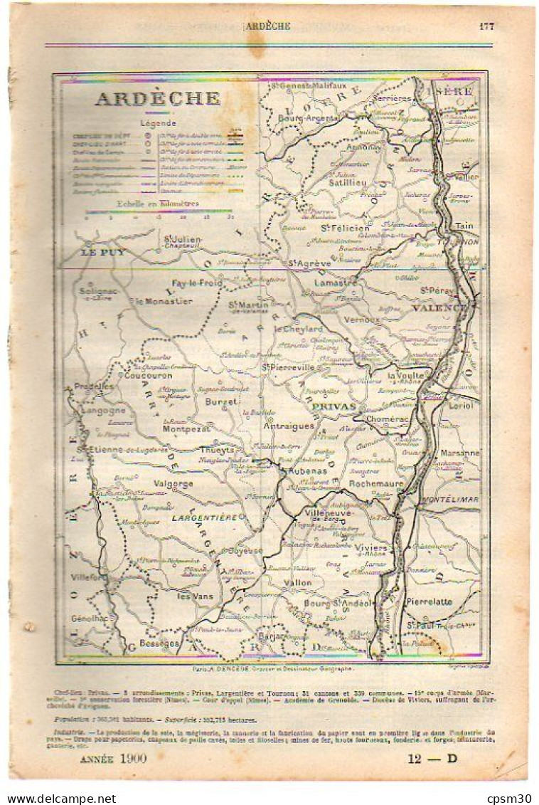 ANNUAIRE - 07 - Département Ardèche - Année 1900 - édition Didot-Bottin - 22 Pages - Directorios Telefónicos