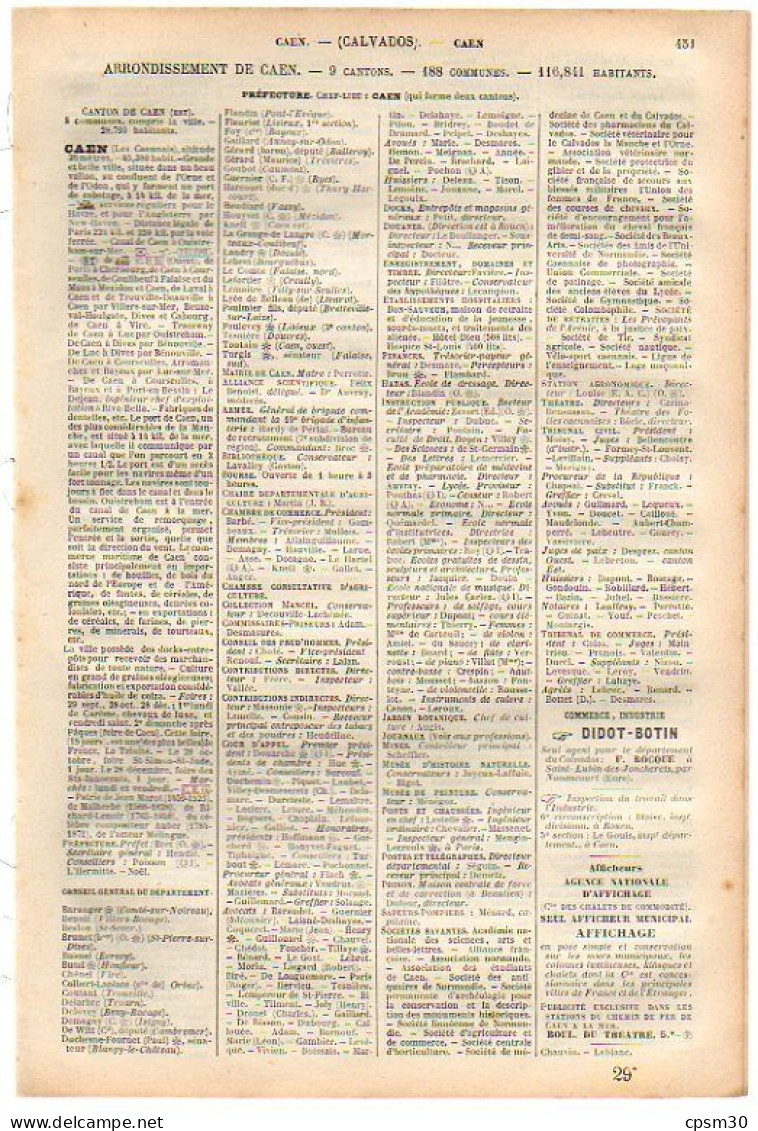 ANNUAIRE - 14 - Département Calvados - Année 1900 - édition Didot-Bottin - 48 Pages - Telefonbücher