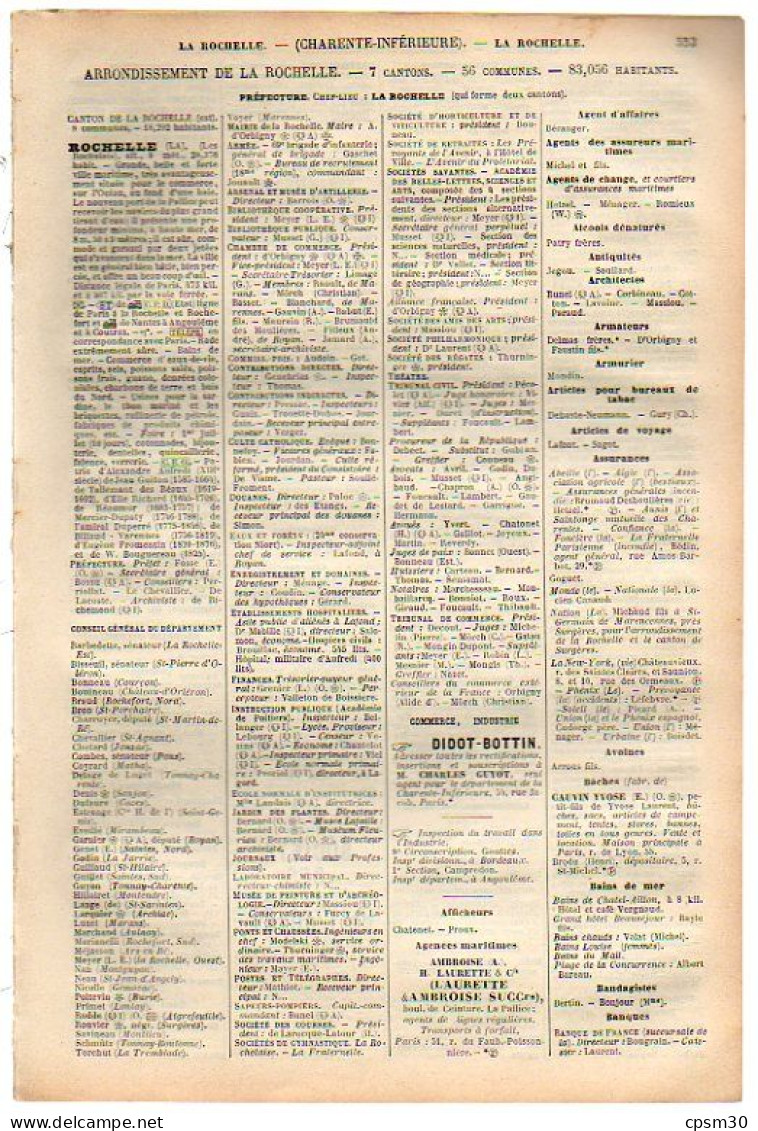 ANNUAIRE - 17 - Département Charente Inférieure - Année 1900 - édition Didot-Bottin - 36 Pages - Annuaires Téléphoniques