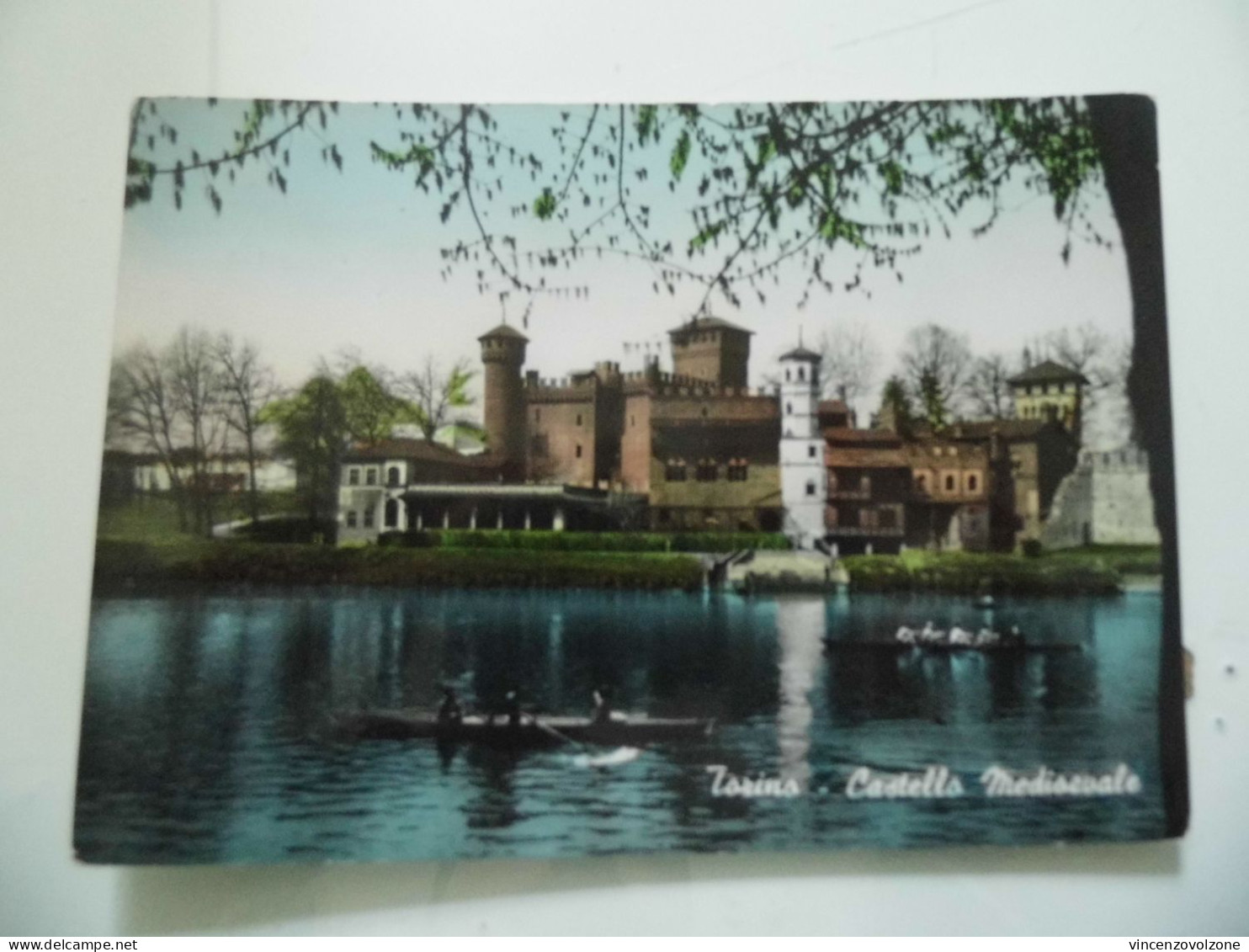 Cartolina Viaggiata "TORINO Castello Medioevale" 1955 - Castello Del Valentino