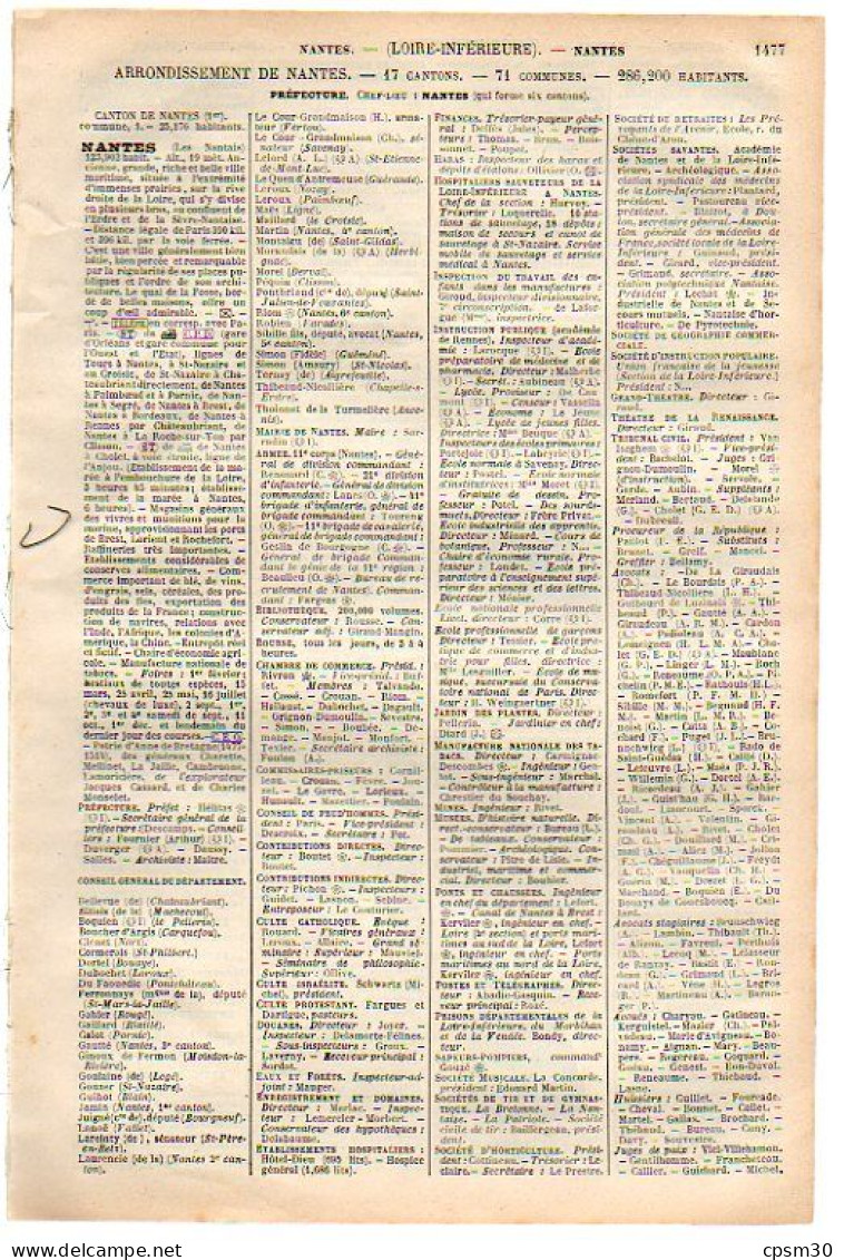 ANNUAIRE - 44 - Département Loire Inferieure - Année 1900 - édition Didot-Bottin - 44 Pages - Directorios Telefónicos