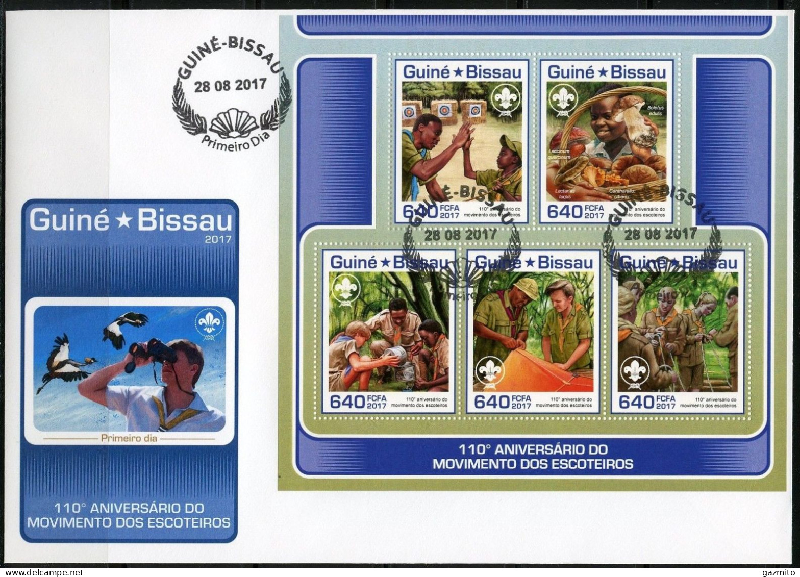 Guinea Bissau 2017, Scout, Archery, 5val In BF FDC - Tiro Con L'Arco