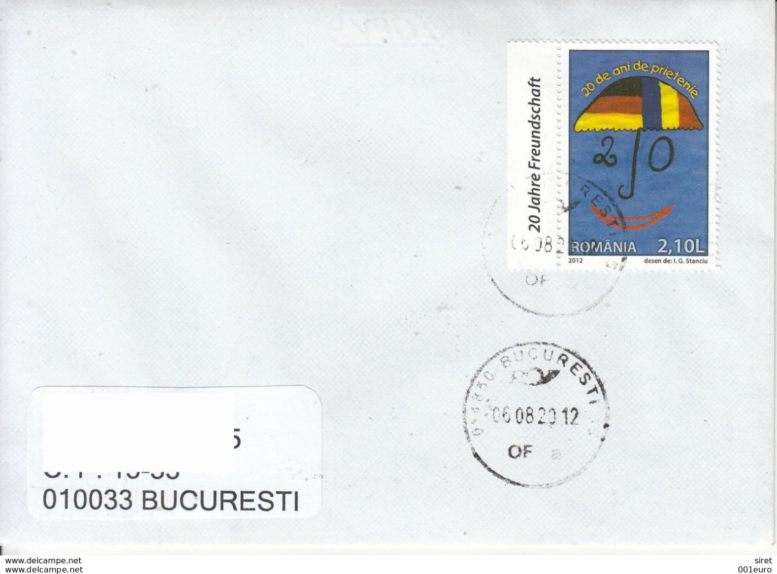 ROMANIA : 20 YEARS RELATIONS WITH GERMANY On Cover Circulated Item N° #1063879576 - Registered Shipping! - Briefe U. Dokumente