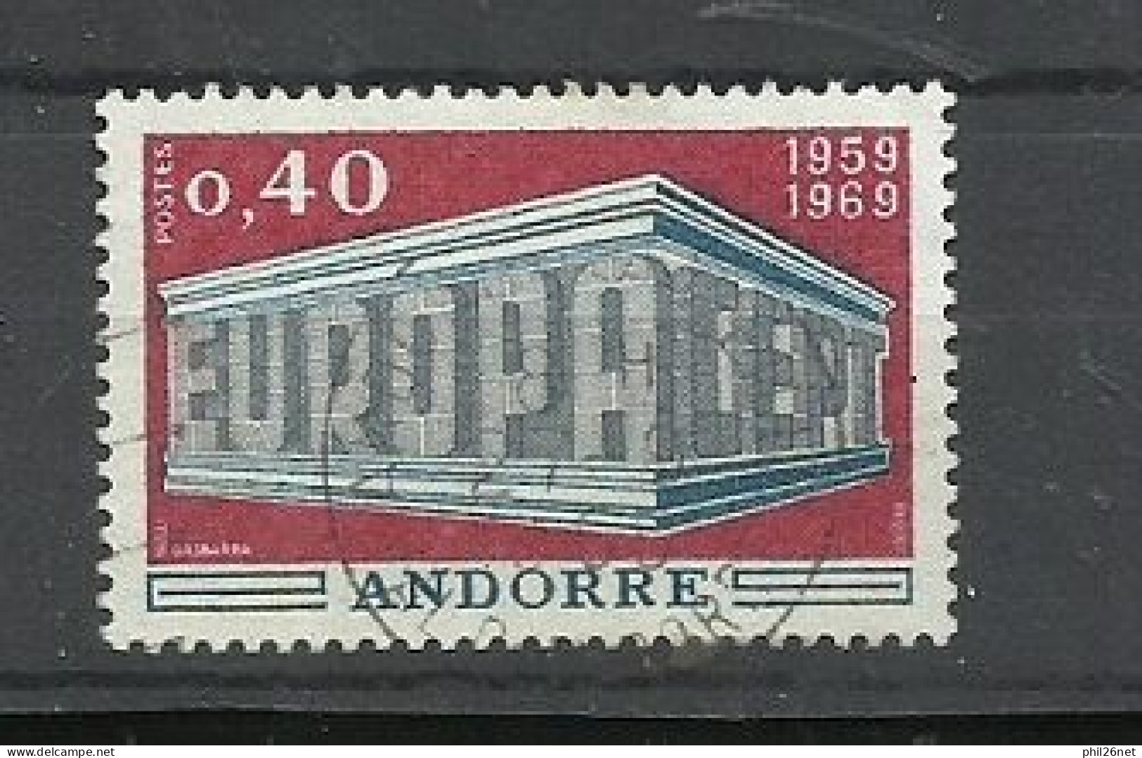 Andorre     N° 194  Europa   1969  Oblitéré   B/TB   Scans  Soldé  ! ! ! - 1969