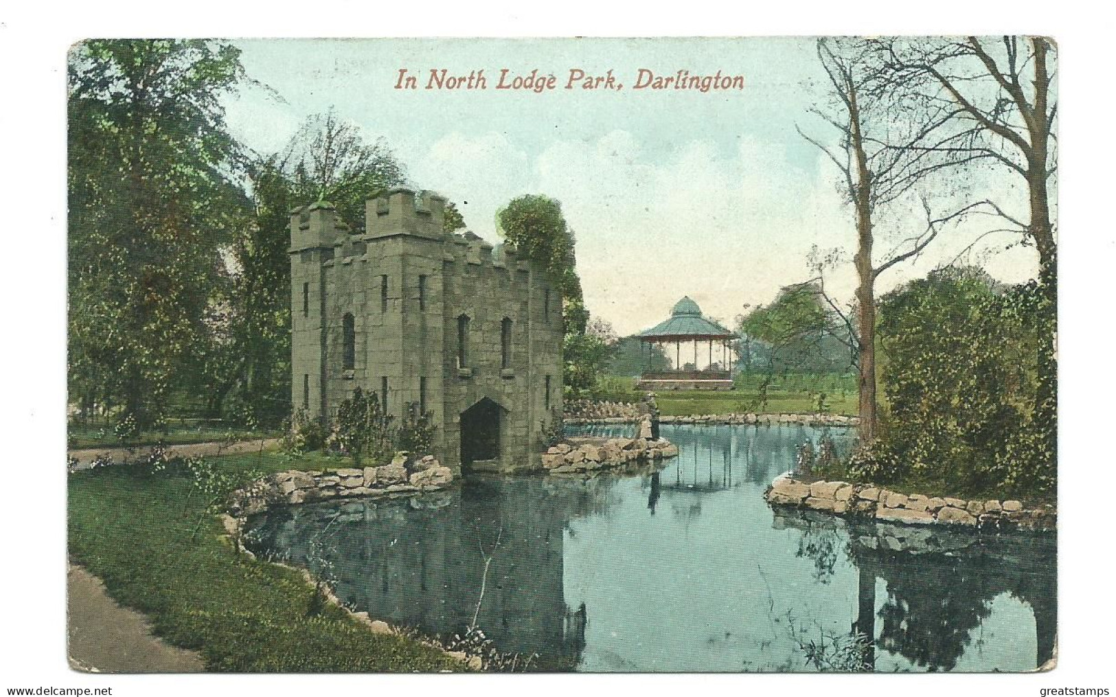 Durham Postcard Darlington Posted 1919 In North Lodge Park Darlington - Darlington