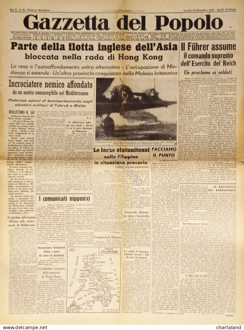 Gazzetta Del Popolo N. 304 - 1941 Parte Della Flotta Inglese Dell'Asia Bloccata - Altri & Non Classificati