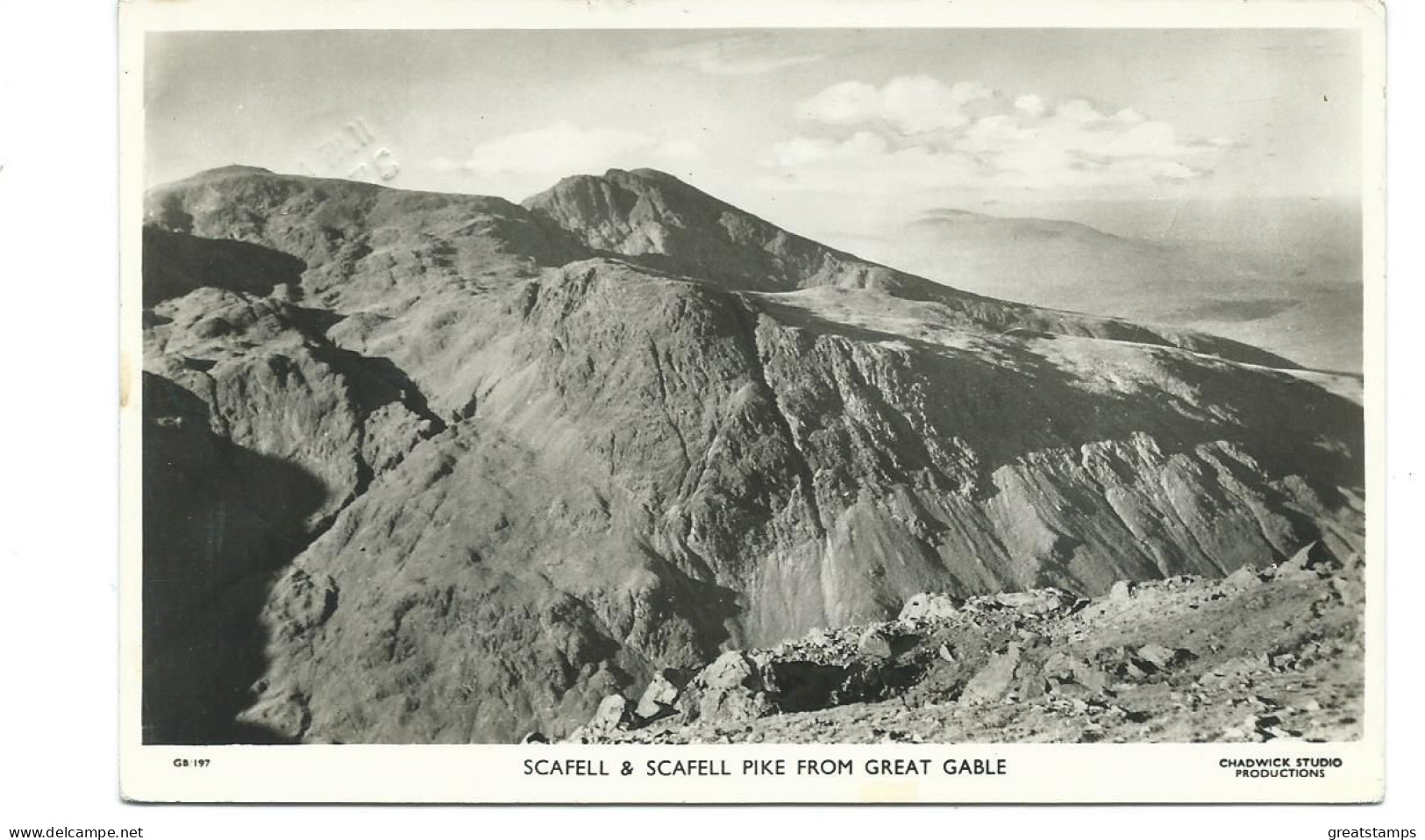 Cumbria  Postcard   Scafell And Scafell Pike Posted 1954 - Ambleside