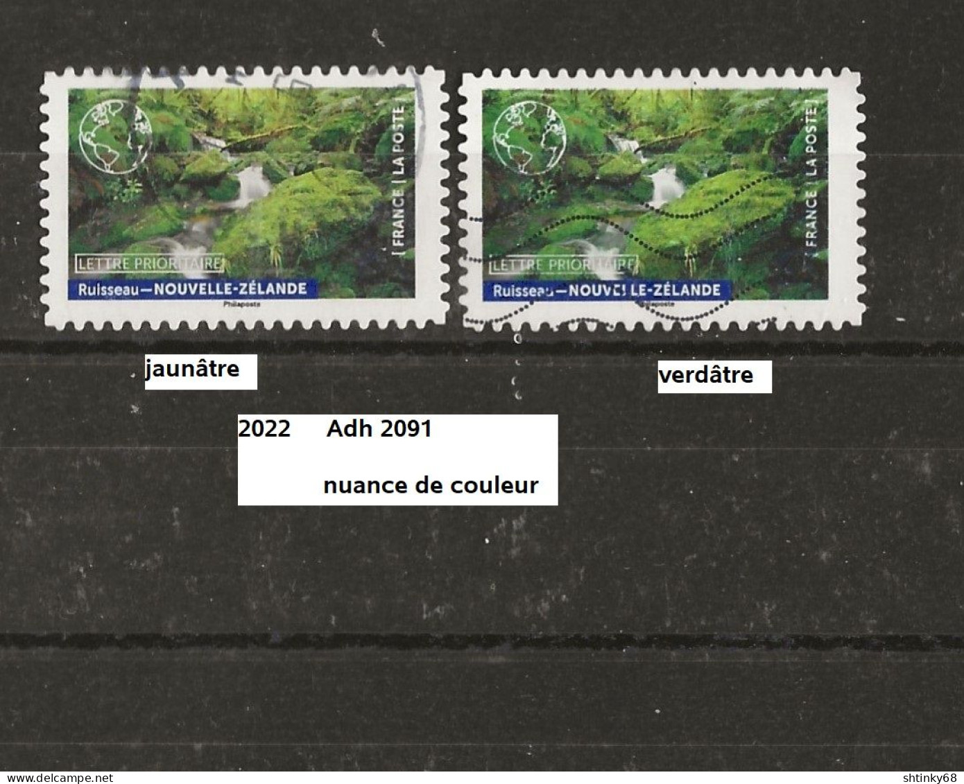 Variétés Adhésifs De 2022 Oblitéré Y&T N° 2091 Nuance De Couleur - Used Stamps