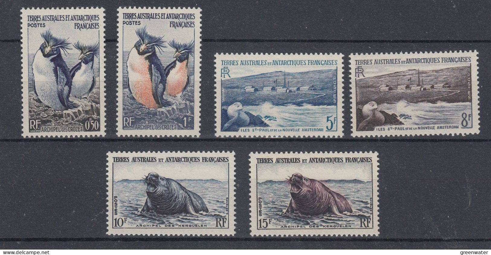 TAAF 1956 Definitives Penguins, Seals 6v ** Mnh (BTA) - Neufs