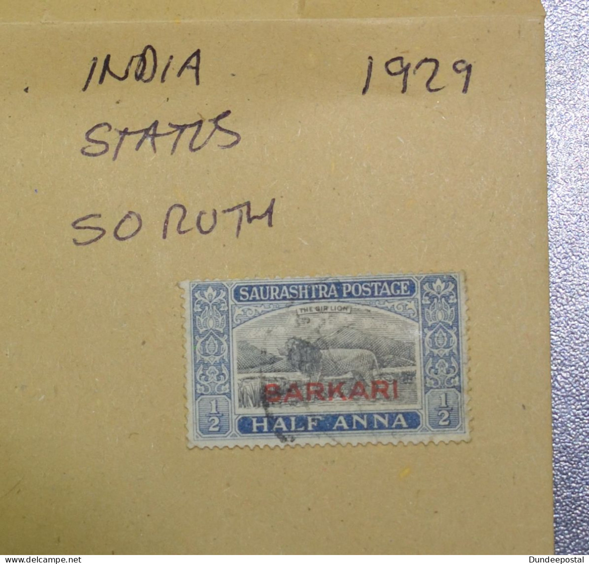 INDIA  STAMPS  Soruth 1929  (N14)    ~~L@@K~~ - Soruth