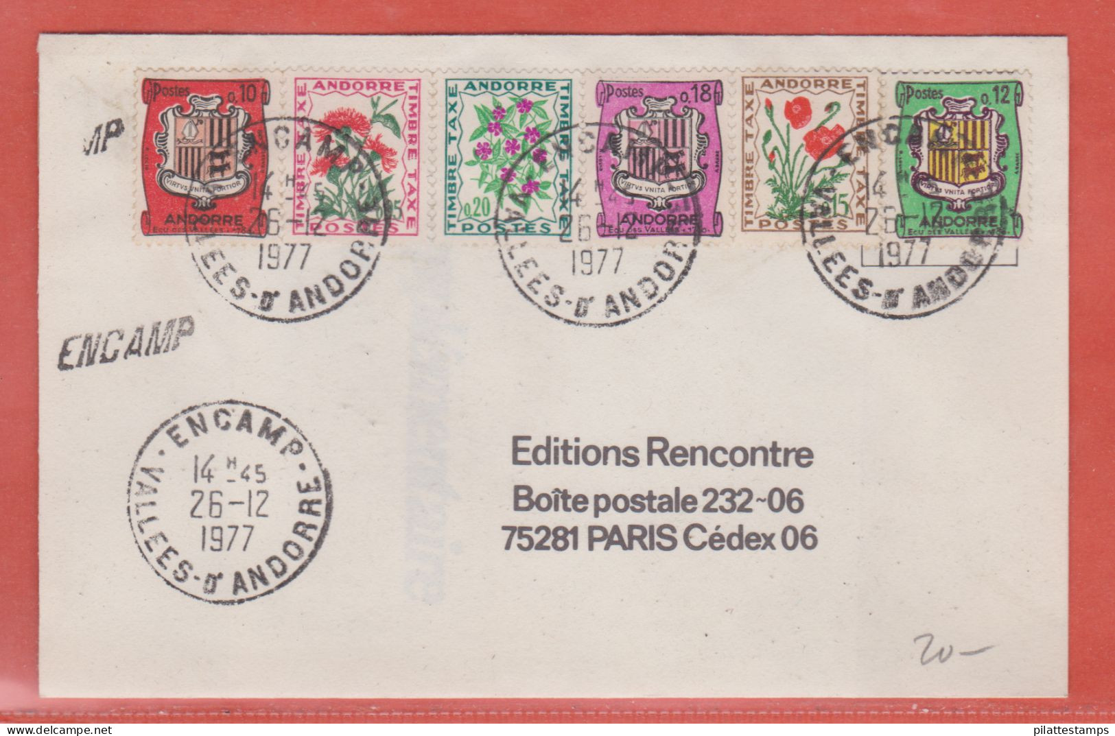 ANDORRE LETTRE DE 1977 DE ENCAMP POUR PARIS FRANCE - Lettres & Documents