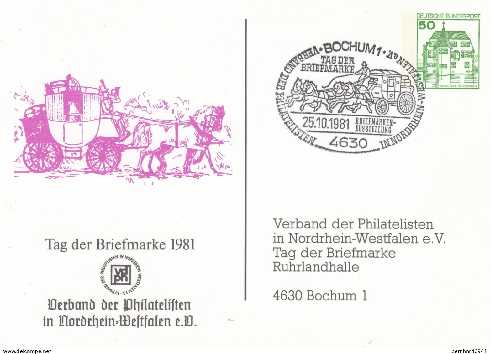 PP 104/131c  Tag Der Briefmarke 1981 - Verband Der Phiatelisten In Nordrhein-Westfalen E.V. Bochum 1 - Private Postcards - Mint