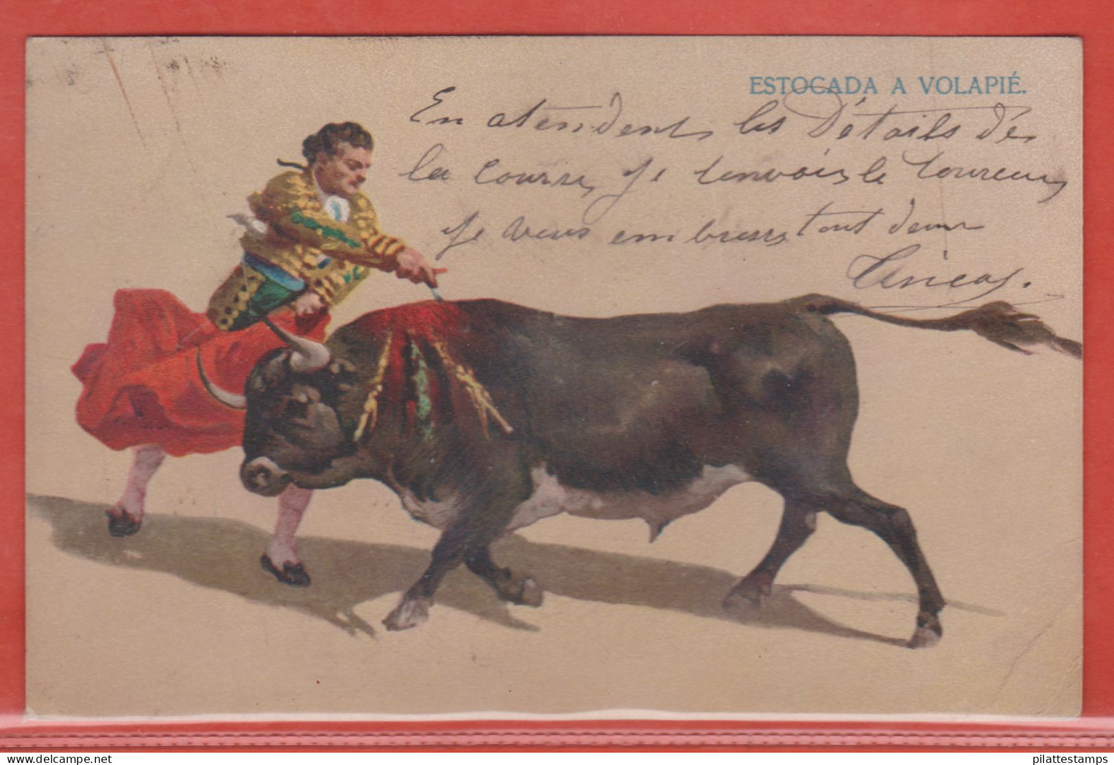 ESPAGNE CARTE POSTALE TAUROMACHIE DE 1904 - Other & Unclassified