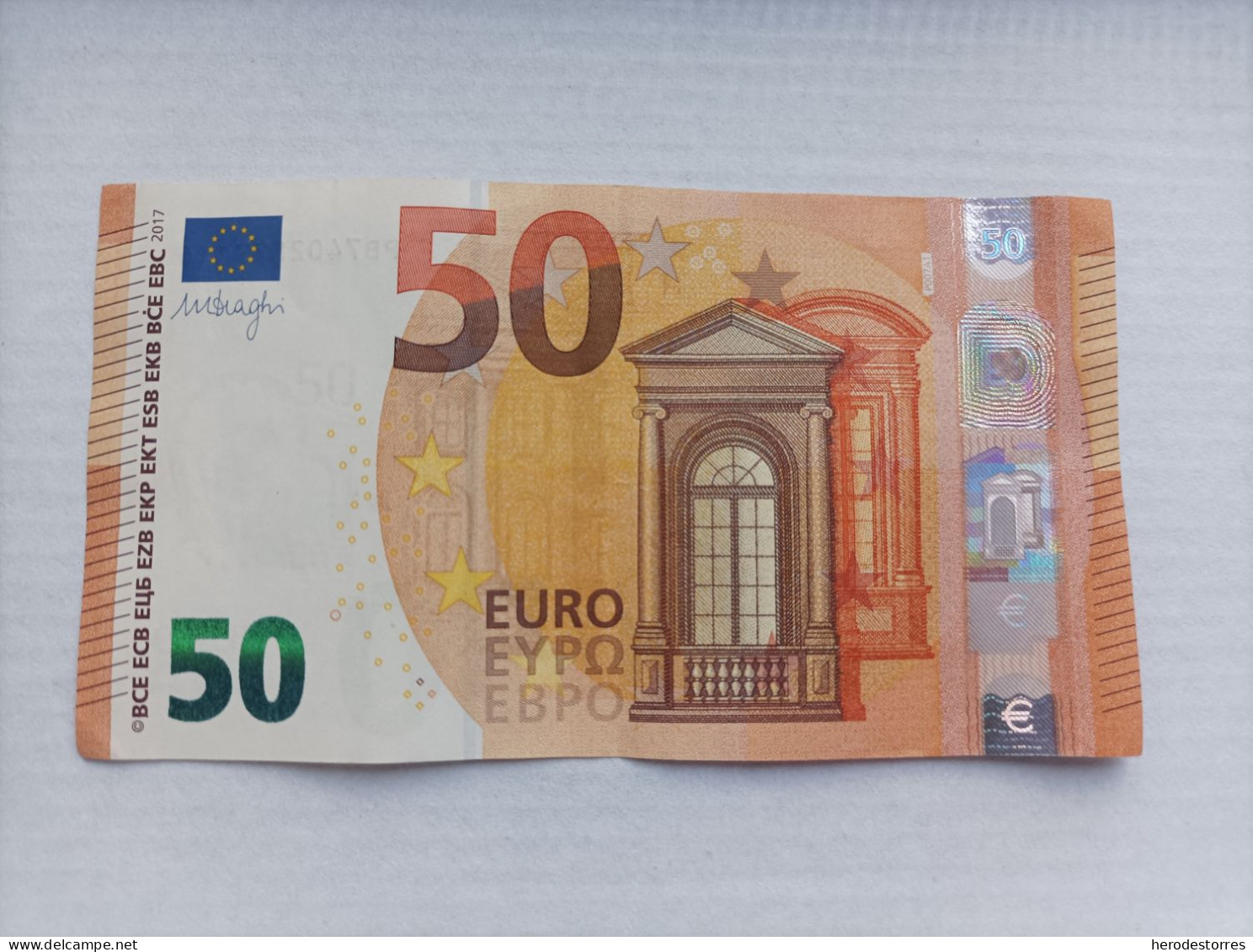 50 EURO HOLANDA (PB) P007A1 First Position, DRAGHI, Scarce - 50 Euro