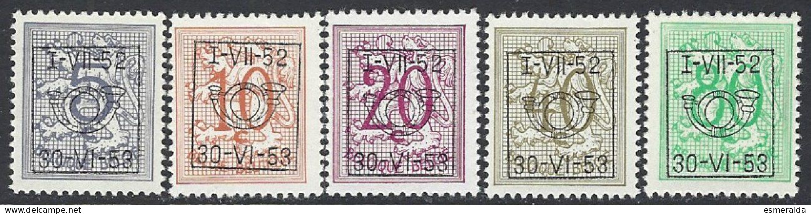 (BL55)   PRE 625/29, 5 Valeurs  ** - Typos 1951-80 (Chiffre Sur Lion)