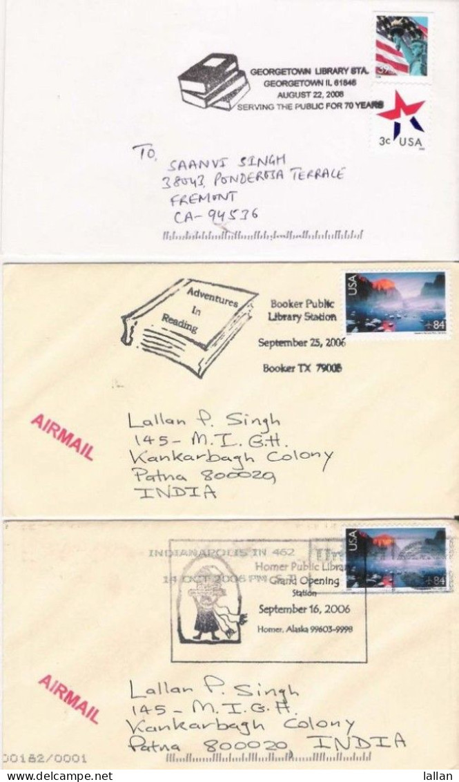 14-US Covers With Pictorial Postmark, Airmail, Domestic, Library-Education.,Condition As Per Scan USPICT1 - Lettres & Documents