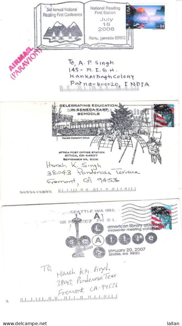 14-US Covers With Pictorial Postmark, Airmail, Domestic, Library-Education.,Condition As Per Scan USPICT1 - Briefe U. Dokumente