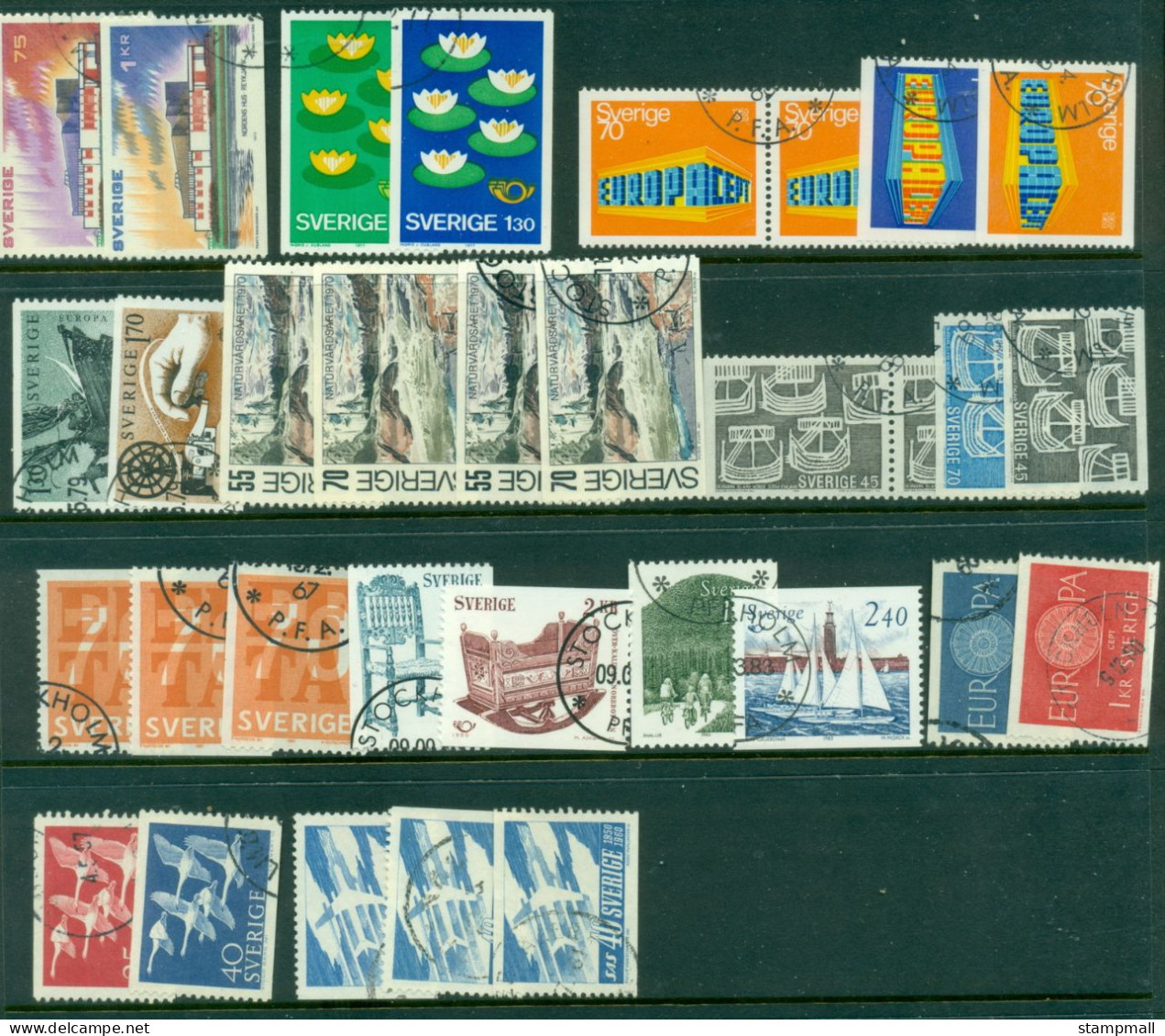 Sweden 1970's On Assorted Oddments, Europa Most CTO - Verzamelingen