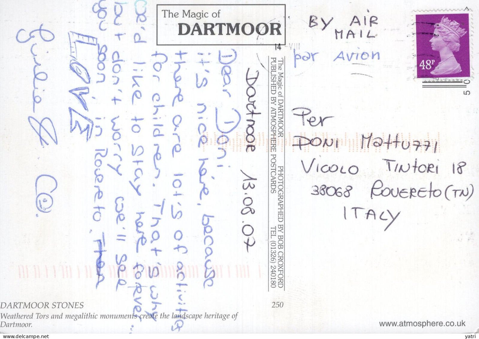 Dartmoor - Vedute (viaggiata Per L'Italia, 2007) - Dartmoor